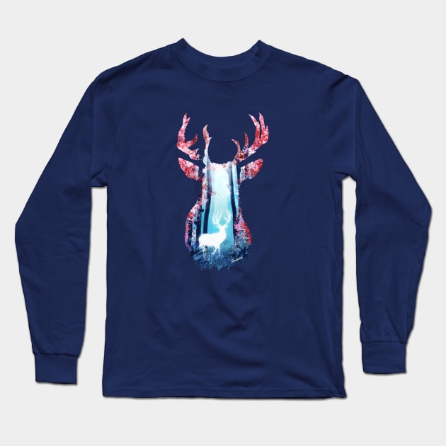 Spirit Deer Long Sleeve T-Shirt by DVerissimo